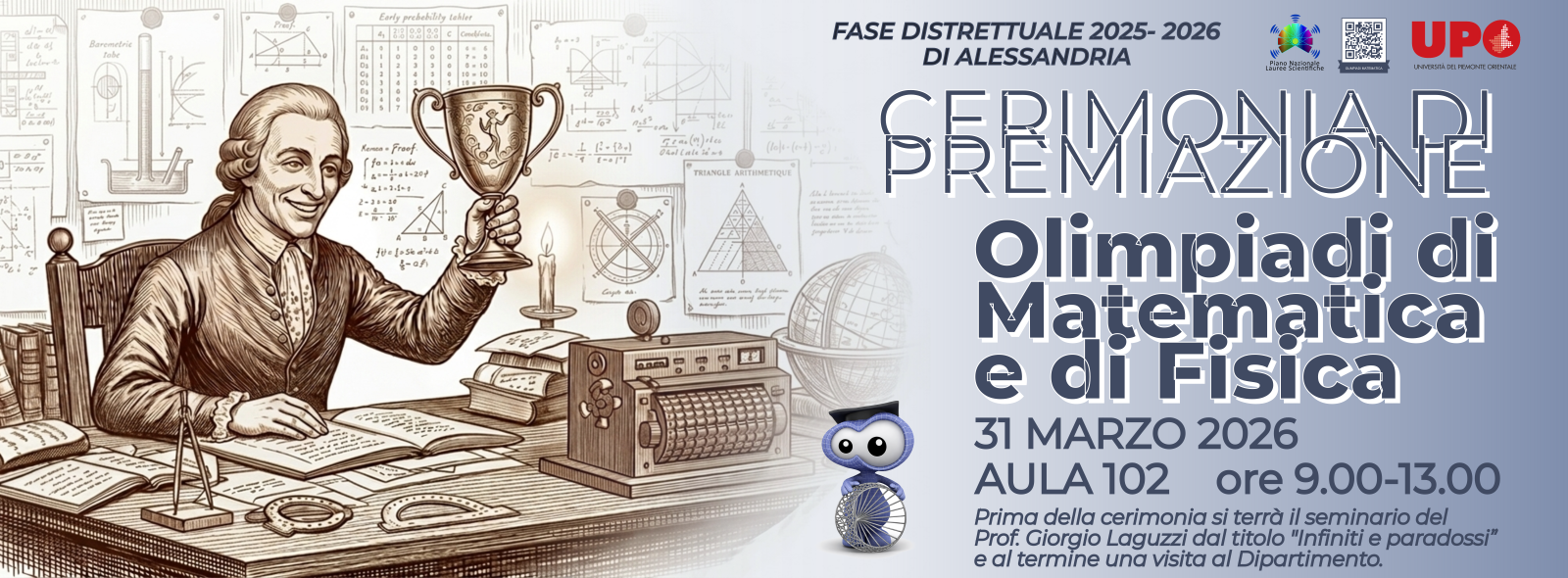 Cerimonia di Premiazione Olimpiadi di Matematica e di Fisica - 31.03.2026 Aula 102