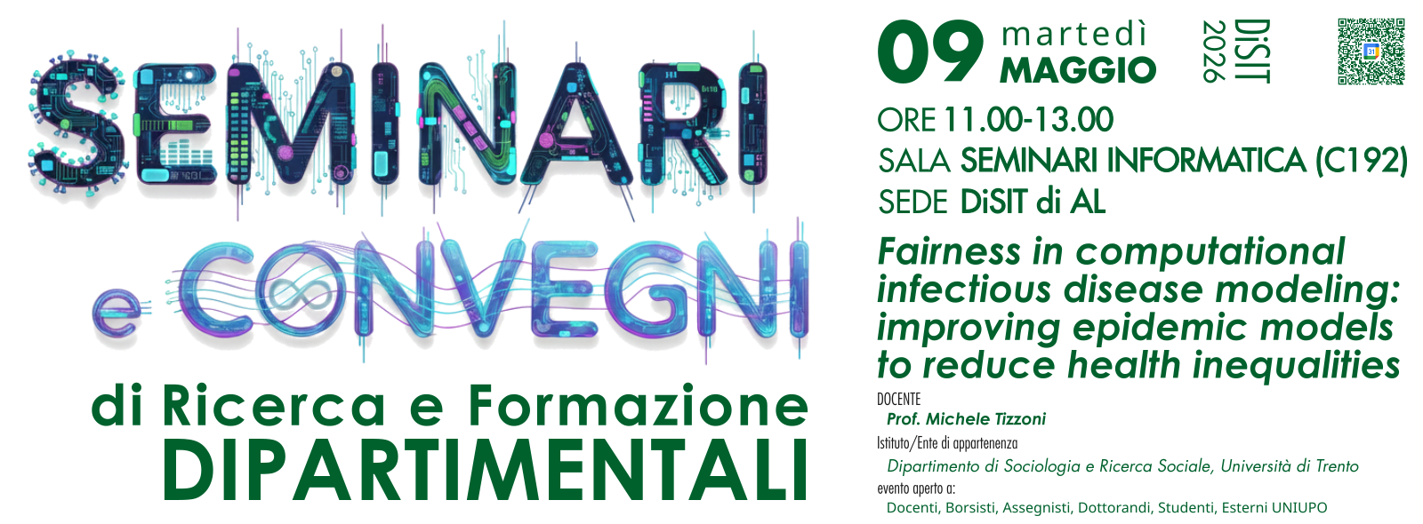 SEMINARIO DiSIT Martedì 09.06.2026 ore 11.00 SALA SEMINARI INFORMATICA (C192)